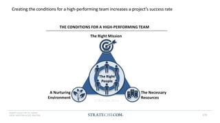 INSERT LOGO OR CO. NAME -
VIEW>MASTER>SLIDE MASTER
Creating the conditions for a high-performing team increases a project’...