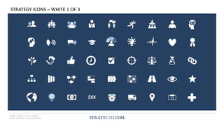 INSERT LOGO OR CO. NAME -
VIEW>MASTER>SLIDE MASTER
$ $XX
STRATEGY ICONS – WHITE 1 OF 3
 