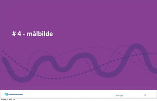 05/13/13
#	
  4	
  -­‐	
  målbilde
32
tirsdag 1. april 14
 