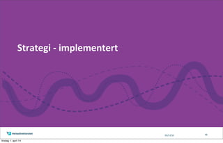 05/13/13
Strategi	
  -­‐	
  implementert
46
tirsdag 1. april 14
 