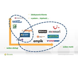 • Zdobywanie klienta
                  • a potem … lojalnośd …




                                            • wobec marki
• wobec obsługi
 