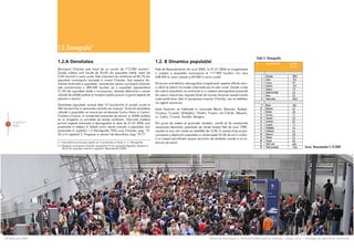 1.2. Demografia2
                                                                                                                                                                                             Tabel 3: Demografia
                    1.2.A Densitatea                                                                         1.2. B Dinamica populaþiei
                    Municipiul Chiºinãu este locuit de un numãr de 712.200 locuitori 3.                      Faþã de Recensãmântul din anul 2004, la 01.01.2006 se inregistreazã
                    Zonele urbane sunt locuite de 90,4% din populaþia totalã, restul de                      o creºtere a populaþiei municipiului la 717.900 locuitori, din care
                    9,6% locuind în zone rurale. Este important de menþionat cã 82,7% din                    648.900 în zona urbanã ºi 69.000 în zona ruralã.
                    populaþia municipiului locuieºte în oraºul Chiºinãu. Sub aspectul dis-
                    tribuþiei teritoriale a populaþiei, caracteristic pentru municipiul Chiºinãu             Dinamica schimbãrilor demografice înregistreazã aspecte diferite atun-
                    este concentrarea a 589.400 locuitori pe o suprafaþã reprezentând                        ci când ne referim la zonele urbanizate sau la cele rurale. Zonele rurale
                    21,5% din suprafaþa totalã a municipiului. Aceasta determinã o cerere                    din cadrul suburbiilor se confruntã cu o creºtere demograficã provenitã
                    ridicatã de utilitãþi publice ºi transport public,precum ºi grave aspecte de             din sporul natural sau migraþia forþei de muncã, fenomen prezent acolo
                    poluare a aerului.                                                                       unde existã teren liber în apropierea oraºului Chiºinãu, sau se stabilesc
                                                                                                             noi agenþi economici.
                    Densitatea populaþiei variazã dela 10 locuitori/ha în zonele rurale la
                    400 locuitori/ha în sectoarele centrale ale oraºului. Teritorial densitatea              Acest fenomen se întâlneºte în comunele Bãcioi, Bubuieci, Budeºti,
                    ridicatã a populaþiei se înscrie pe coridoarele Centru-Vatra ºi Centru-                  Ciorescu, Cruzeºti, Ghidighici, Tohatin, Truºeni, sat Colniþa, Stãuceni,
                    Ciorãscu-Cricova. In consecinþã presiunea pe servicii ºi utilitãþi publice               or. Codru, Cricova, Durleºti, Sângera.
                    se va înregistra cu prioritate pe aceste coridoare. Informaþii sintetice
      Capitolul 1   privind aspecte teritoriale ºi demografice la data de 01.01.2006 sunt                    Din punct de vedere al piramidei vârstelor, meritã sã fie menþionatã
 11
      Audit         prezentate în tabelul 3. Detalii privin starea actuala a populaþiei sunt                 recesiunea efectivelor populaþiei de vârstã tânãrã faþã de anul 1989,
                    prezentate în capitolul 1.2 Demografie, PUG oraº Chiºinãu, pag. 19-                      rezultat al unui ritm mediu al natalitãþii de -3,2%. În acelaºi timp se pre-
                    25 ºi în capitolul 2, Prognoze ºi scenarii de dezvoltare, pag. 75-77.                    conizeazã o efectivului populaþiei cu vârste peste 55-60 de ani ºi implic-
                                                                                                             it un impact semnificativ asupra serviciilor de sãnãtate, sociale ºi al sis-
                    2 / Informaþiile privind acest capitol vor fi coroborate cu Harta nr. 2: Demografia      temului de pensii.
                    3 / Populaþia municipiului Chiºinãu reprezintã 21% din populaþia Republicii Moldova ºi
                        49,2% din populaþia urbanã a republicii. (Recensãmânt 2004)
                                                                                                                                                                                                                                   Sursa: Recensãmânt 5.10.2004




28 februarie 2007                                                                                                                                        Planul de Amenajare a Teritoriului Municipiului Chiºinãu | Etapa a-II-a | Strategia de dezvoltare teritorialã
 