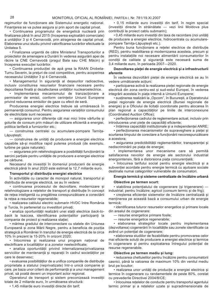 Strategia Energetica A Romaniei 2007 2020