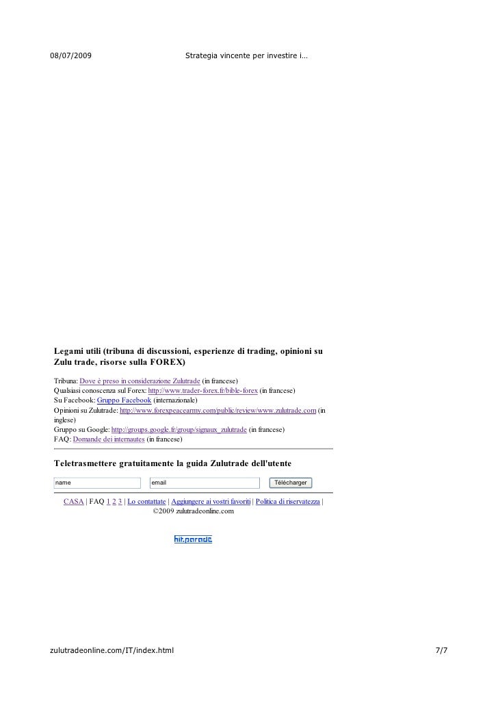 Strategia forex vincente