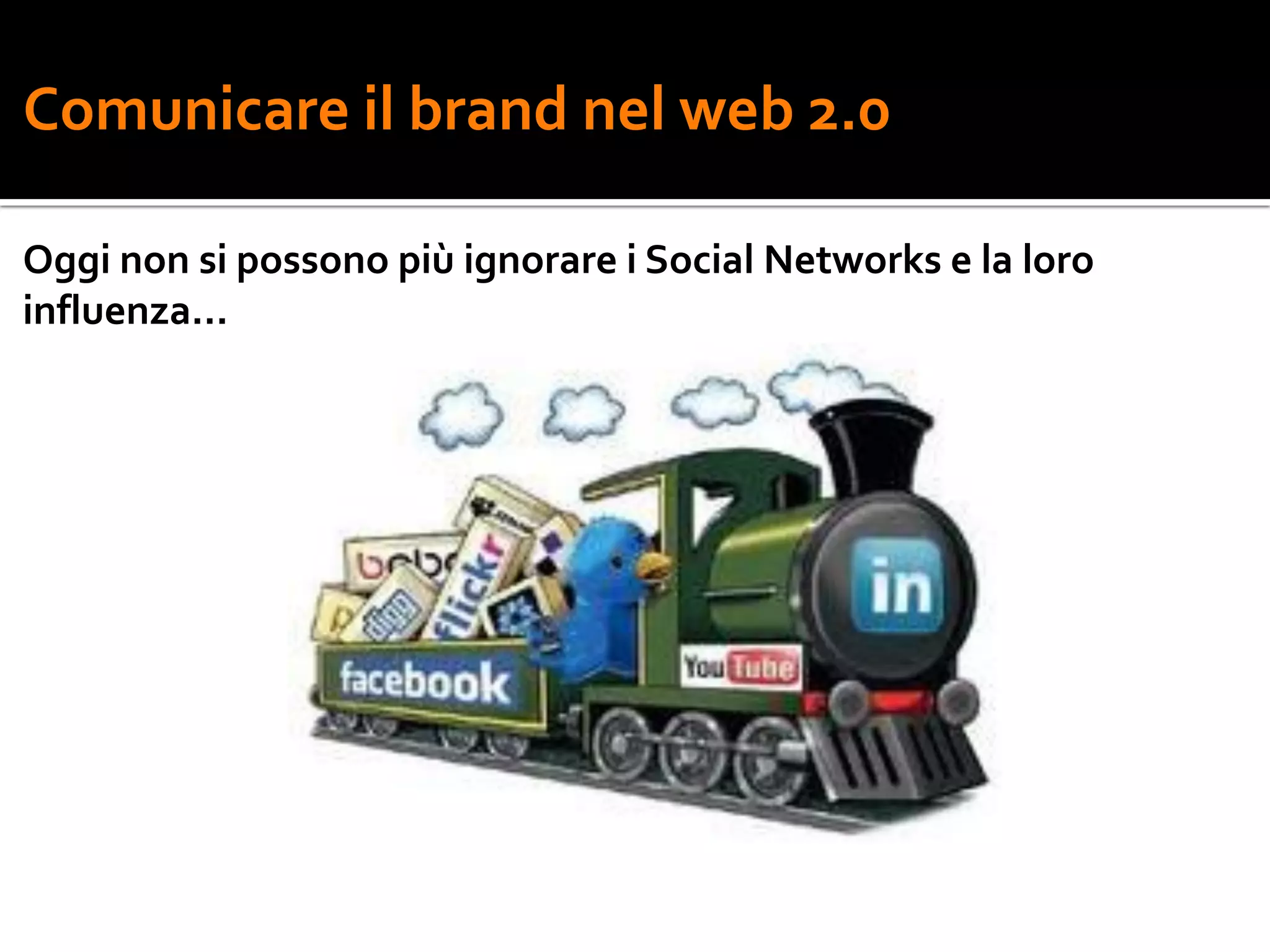 Comunicare il brand nel web 2.0

Oggi non si possono più ignorare i Social Networks e la loro
influenza…
 