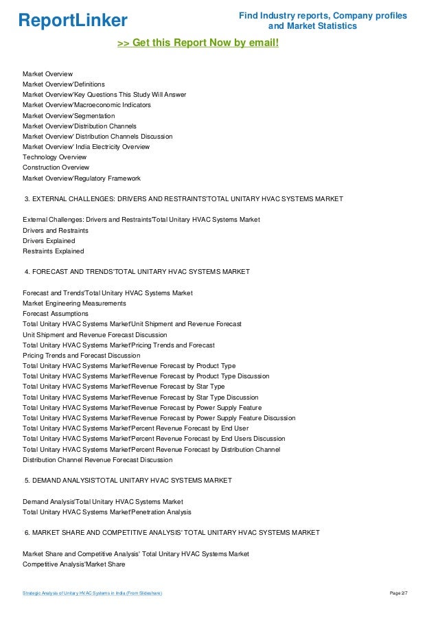 Strategic Analysis of Unitary HVAC Systems in India