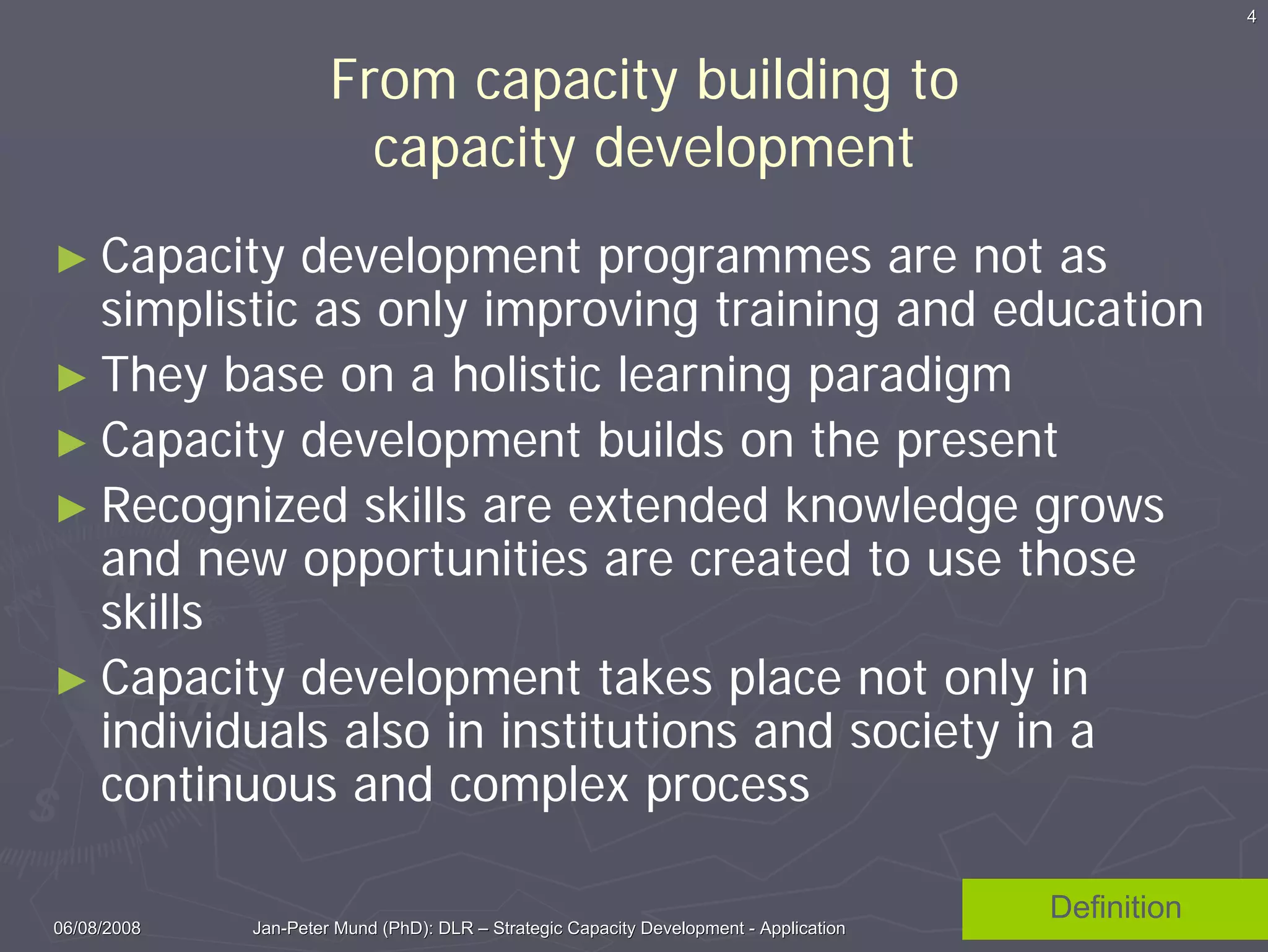 Strategic Elements Of Capacity Development | PDF