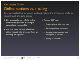 Strategic evaluation of eBay