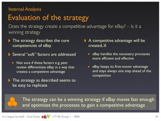 Strategic evaluation of eBay