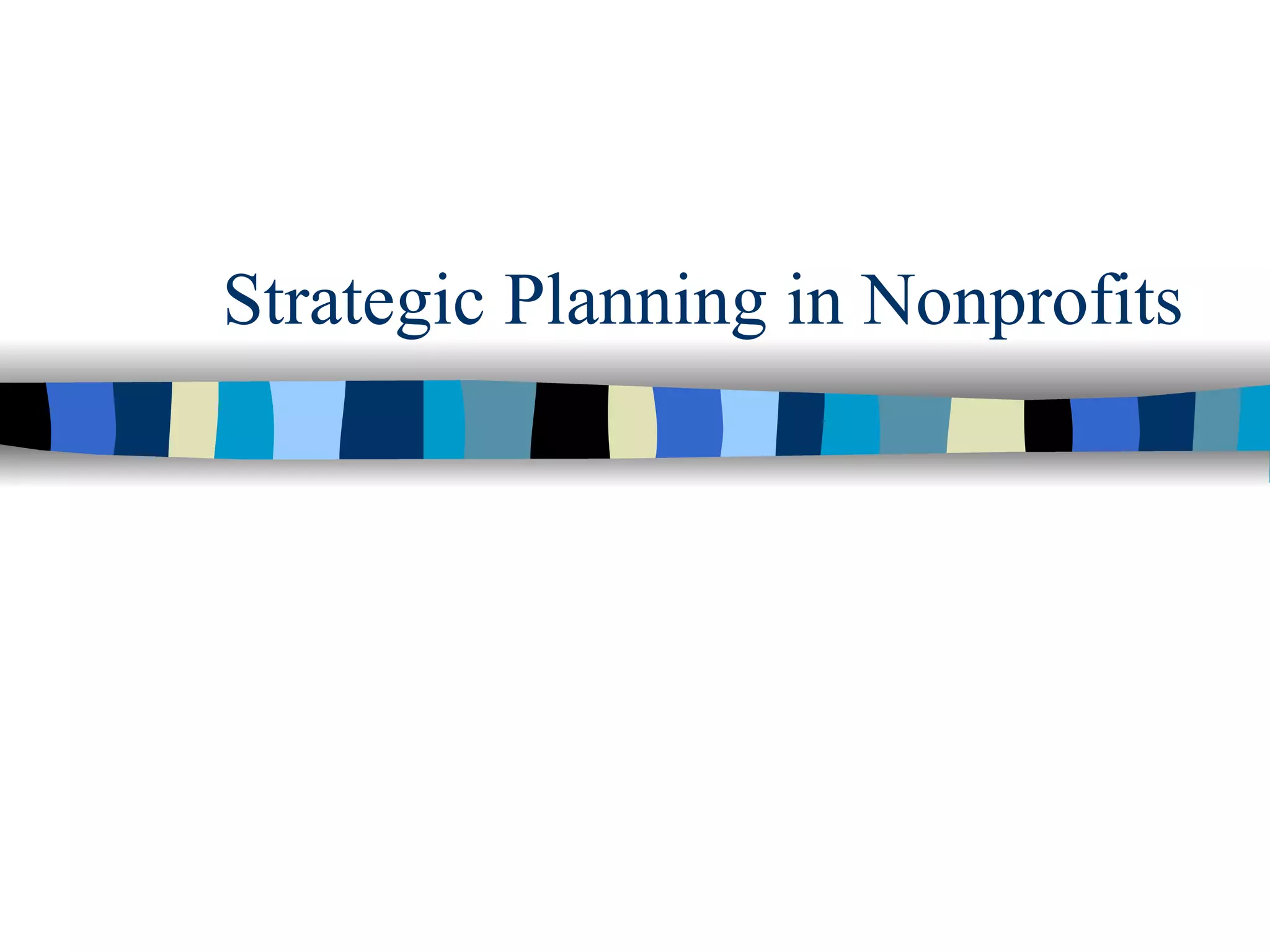 Strategic Planning in Nonprofits 