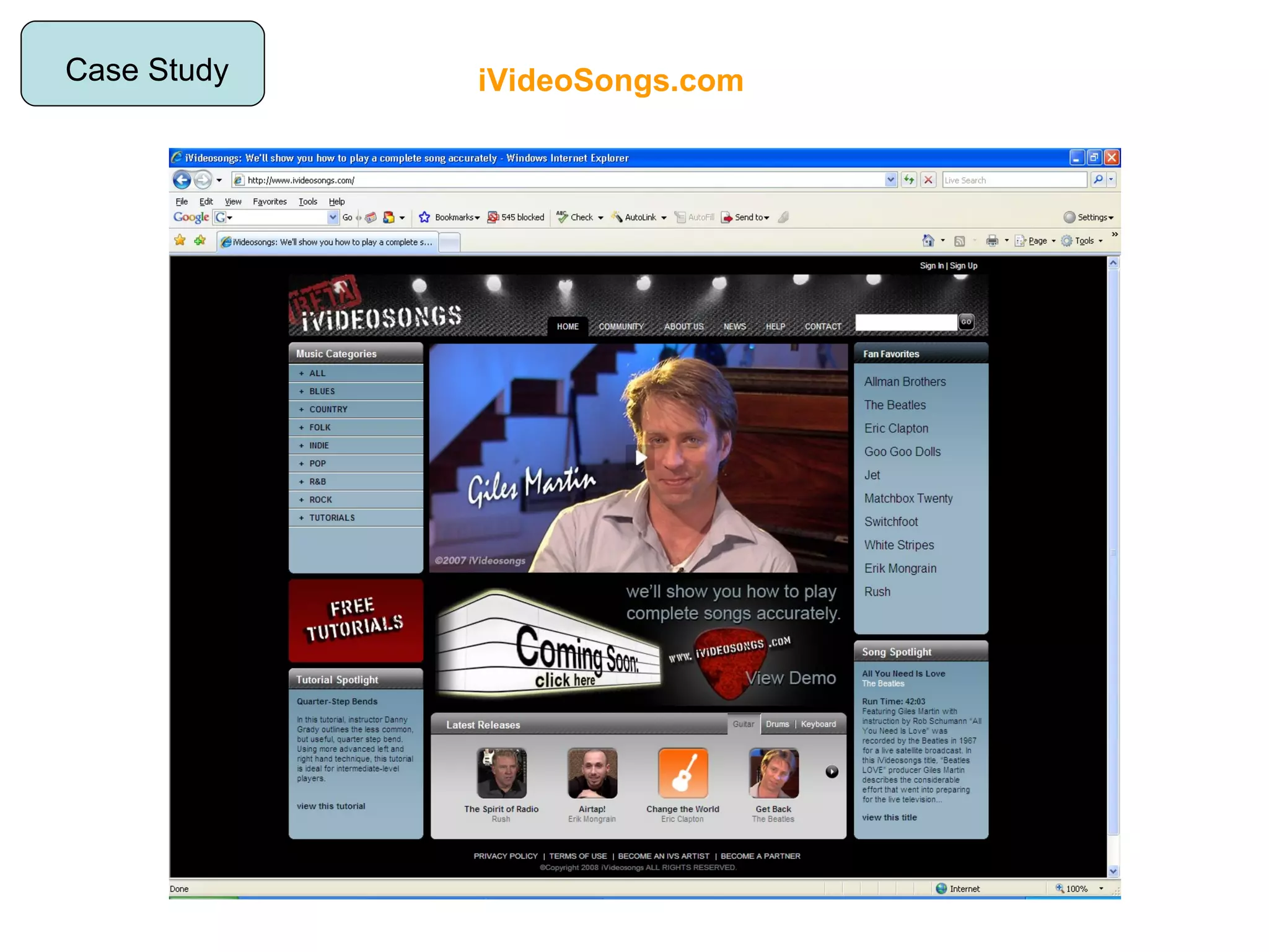 Case Study iVideoSongs.com 