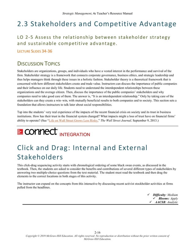 Strategic Management 4th Edition Frank-Rothaermel Solutions Manual