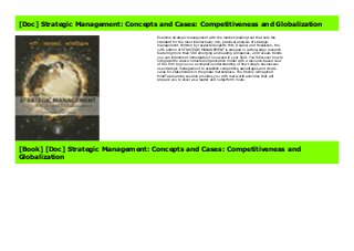 Pdf Strategic Management Concepts And Cases Petitiveness And G