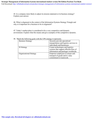 Strategic Management of Information Systems international student ...