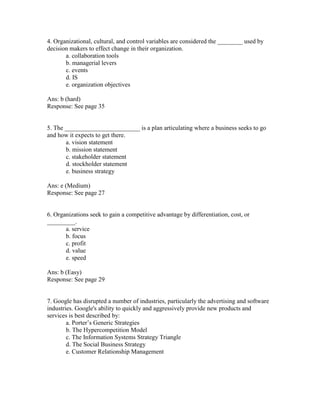 Strategic Management of Information Systems international student ...