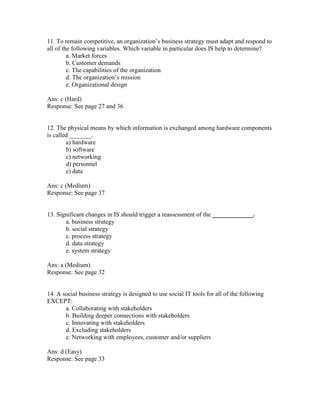 Strategic Management of Information Systems international student ...