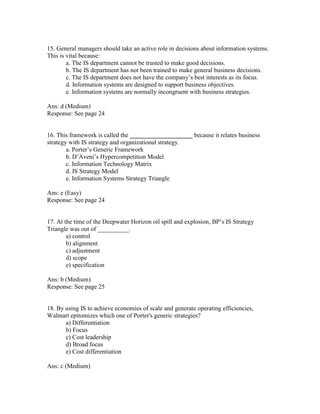 Strategic Management of Information Systems international student ...
