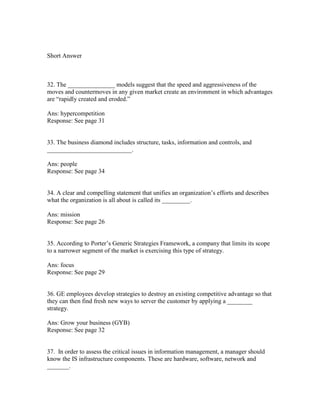 Strategic Management of Information Systems international student ...