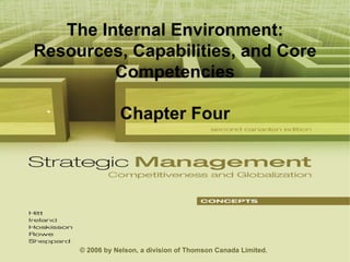 0 The Internal Environment: Resources, Capabilities, and Core Competencies Chapter Four © 2006 by Nelson, a division of Thomson Canada Limited. 