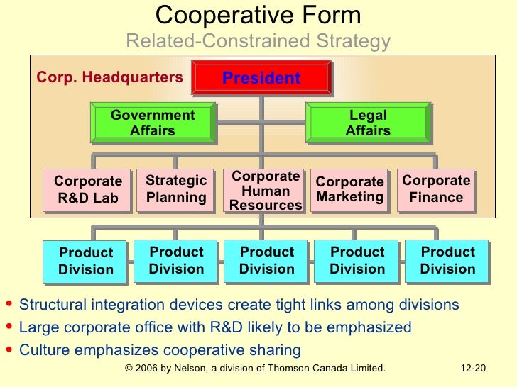 M form structure corporate diversification strategy