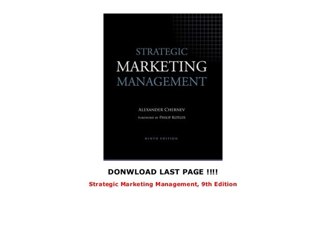 Strategic Marketing Management, 9th Edition