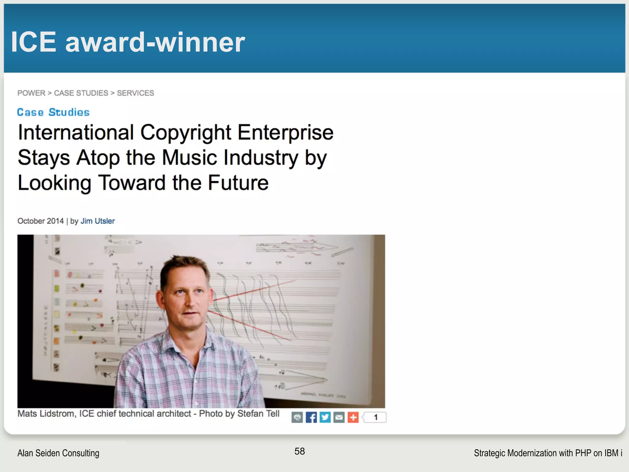 Strategic Modernization with PHP on IBM iSeiden Group
Scotsburn Dairy Group: visitor kiosk
• Front desk kiosk-mounted touch monitor
58
 