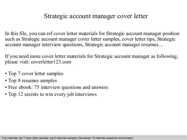 Strategic account manager cover letter Strategic account manager cover letter