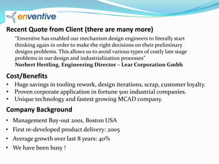 Sample clients using Enventive
 