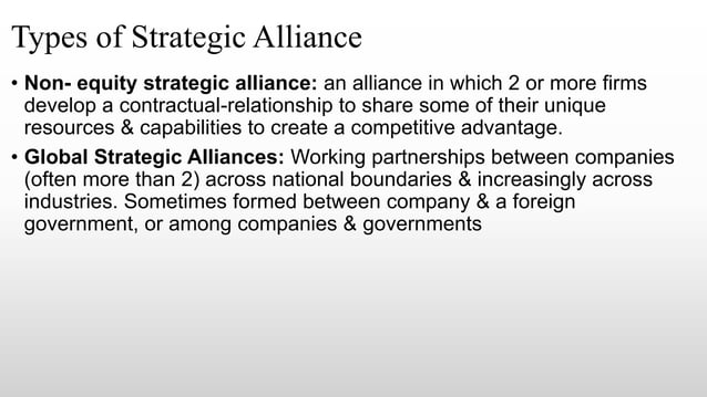 Strategic alliance | PPT