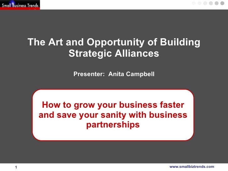 Strategic Alliances The Art and Opportunity of Creating Them