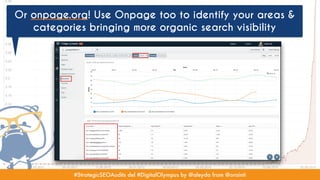 #StrategicSEOAudits del #DigitalOlympus by @aleyda from @orainti#StrategicSEOAudits del #DigitalOlympus by @aleyda from @orainti
Or onpage.org! Use Onpage too to identify your areas &
categories bringing more organic search visibility
 