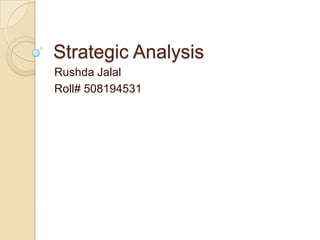 Strategic Analysis Rushda Jalal Roll# 508194531 