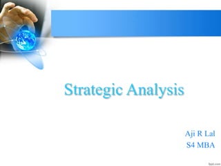 Strategic Analysis
Aji R Lal
S4 MBA
 