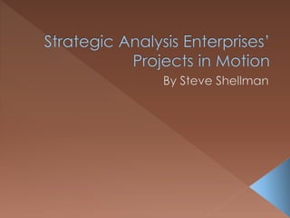 Strategic Analysis Enterprises’ Projects in Motion
