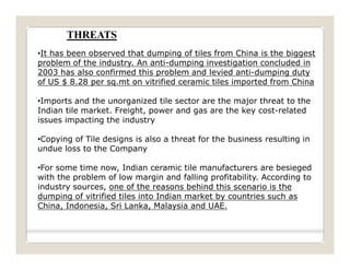 Strategic analysis of indian ceramic tiles indusry | PDF