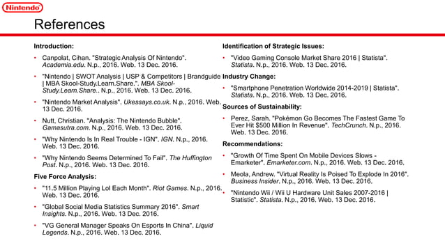 Strategic Analysis On Nintendo PPT