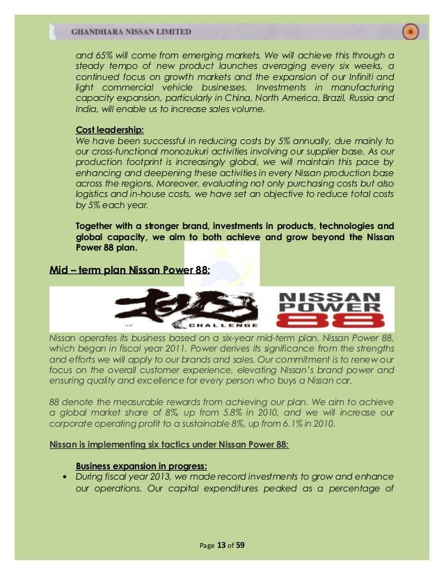 Nissan business plan image