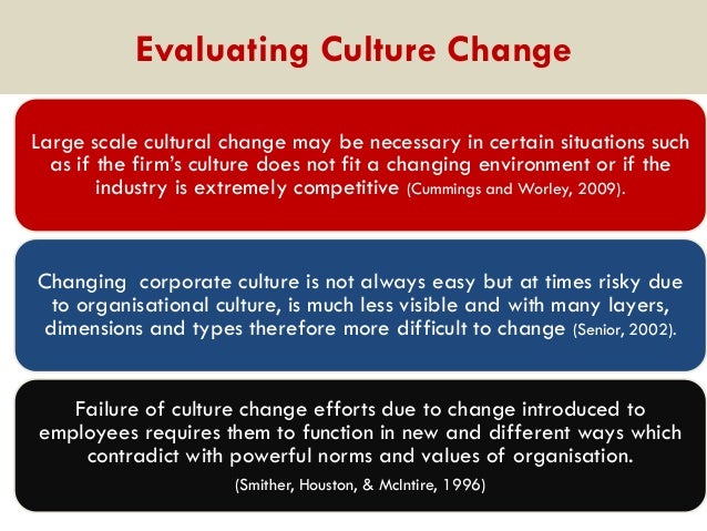 organisational culture change is a