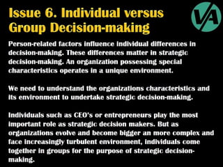 Strategic Decision-Making