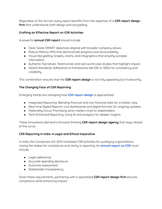 Strategic CSR Reporting: Designing Impactful Annual Reports for Market ...