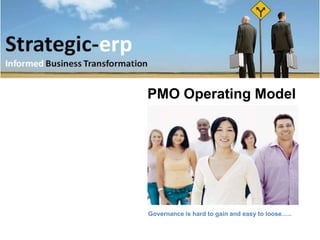 PMO Operating Model




Governance is hard to gain and easy to loose…..
 