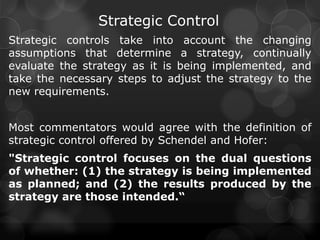 Strategic evaluation & control | PPT