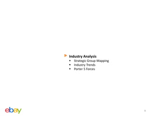 Industry Analysis
 Strategic Group Mapping
 Industry Trends
 Porter 5 Forces




                            8
 