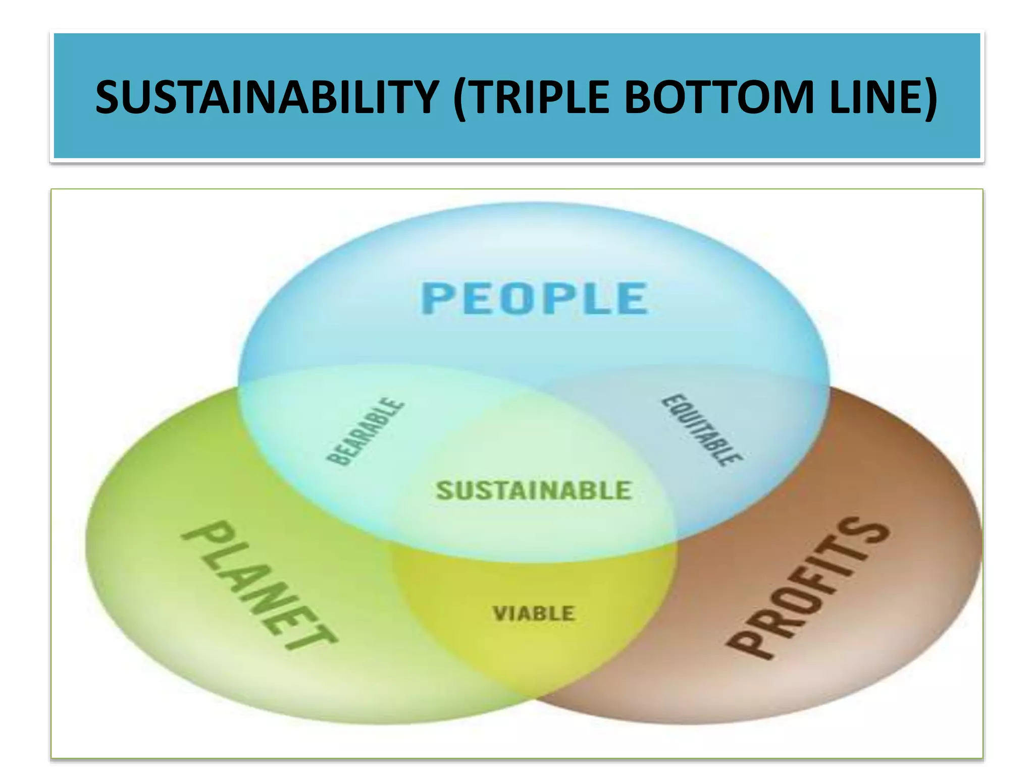 SUSTAINABILITY (TRIPLE BOTTOM LINE)
 