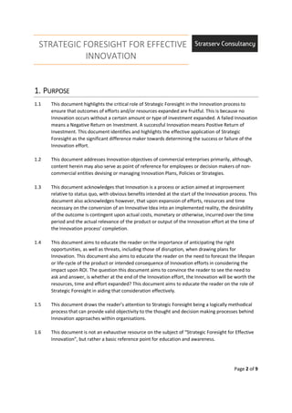 Strategic Foresight for Effective Innovation | PDF