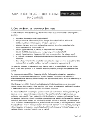 Strategic Foresight for Effective Innovation | PDF