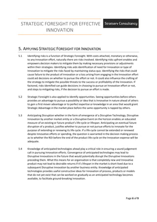 Strategic Foresight for Effective Innovation | PDF