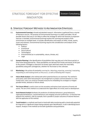 Strategic Foresight for Effective Innovation | PDF