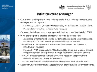 Rail Infrastructure Manager Strategic future of indonesia's railways | PPT