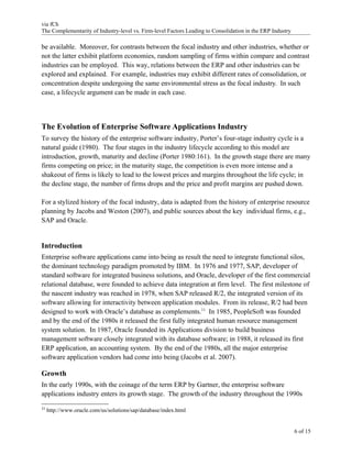 via fCh
The Complementarity of Industry-level vs. Firm-level Factors Leading to Consolidation in the ERP Industry

be avai...